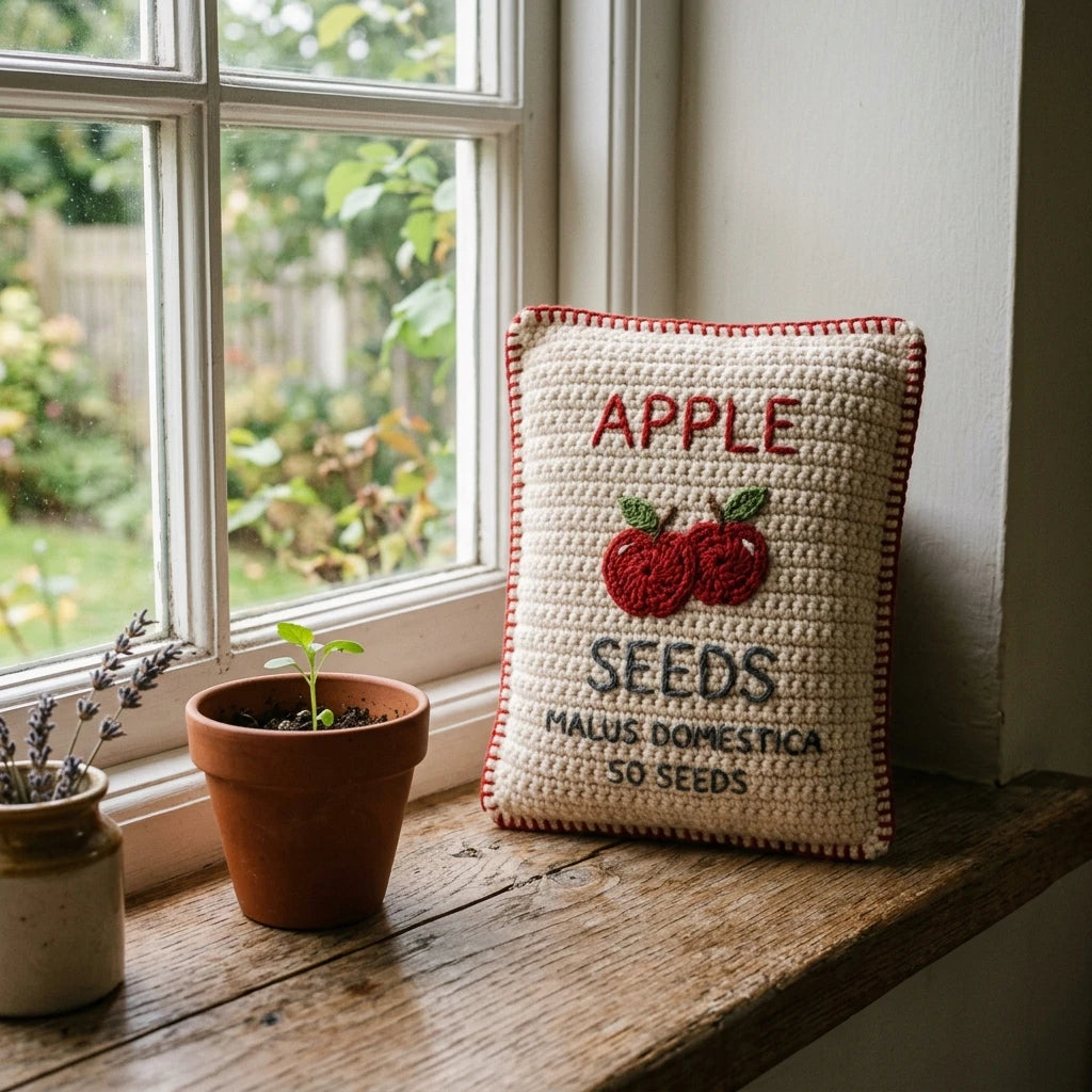 Crochet Apple Seed Packet - A Metaphor of Hope
