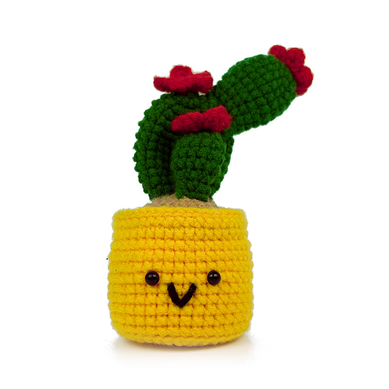 Adorable Crochet Cactus Plush – Hand-Knitted Stuffed Plant